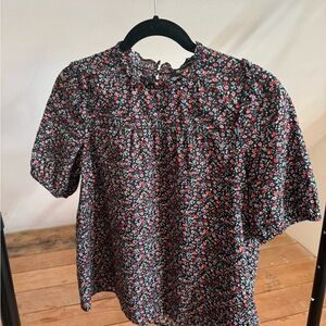 Madewell Black Floral Top